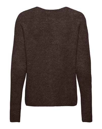 Only - Camilla V-Neck Strik - Coffee Bean